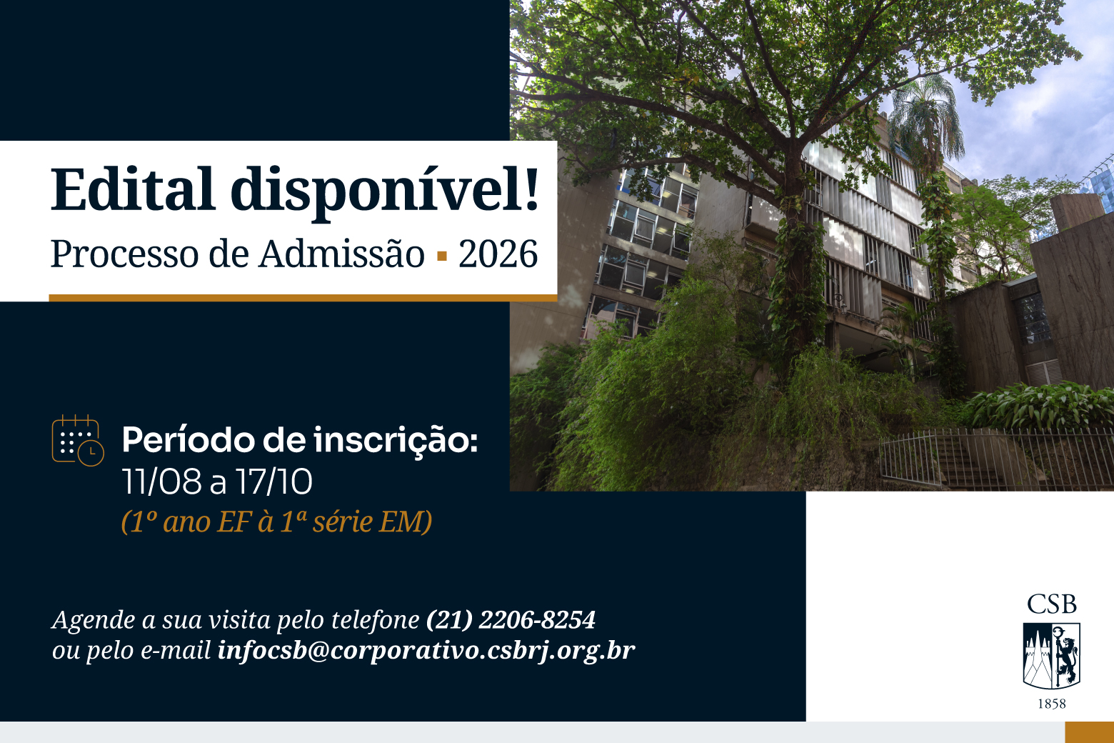 Edital disponível para Processo de Admissão 2026
